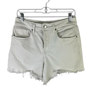 Good American White Denim Shorts Jean Cut Off Shorts sz 8/29